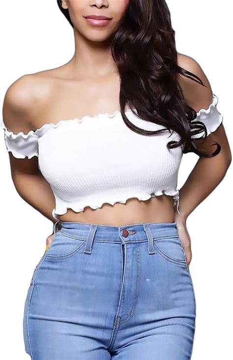 Blusas De Mujer Crop Tops Tumblr Verano Elegante Manga Corta Hombro