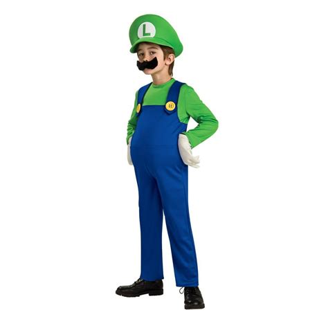 Super Mario Bros Deluxe Luigi Boys Childrens Costume - Walmart.com ...