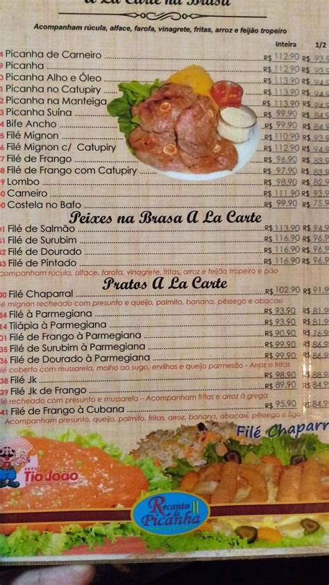 Menu em Restaurante Recanto da Picanha Ribeirão Preto Av Dr Plínio