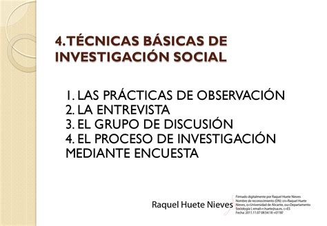 4 tecnicas basicas de investigacion social cunori by Marilena Martínez