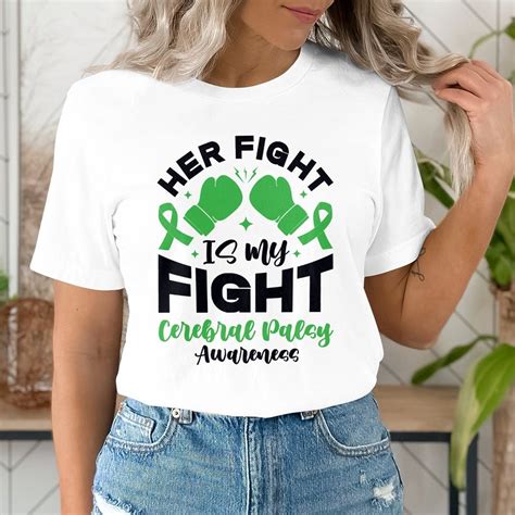 Her Fight Is My Fight Svg Png Cerebral Palsy Awareness Svg Cricut Green Ribbon Sublimation