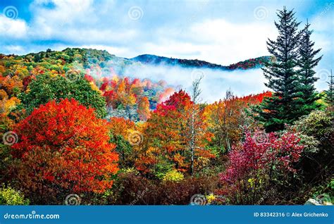 Autumn Season on Blue Ridge Parkway Stock Photo - Image of blue ...