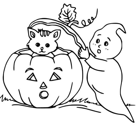 Coloriage Chat D Halloween Avec Fant Me T L Charger Et Imprimer