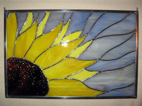 Sunflower Stained Glass Window Panel Stained Glass Flower