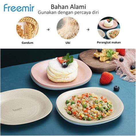 Jual Freemir Piring Makan Set Cm Isi Pcs Jerami Gandum