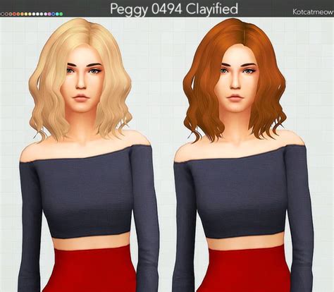 Kot Cat Peggy 0494 Hair Clayified Sims 4 Hairs Sims Hair Sims Sims 4