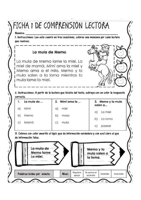 Lectura Comprensiva Segundo Grado Worksheet Comprensi N Lectora