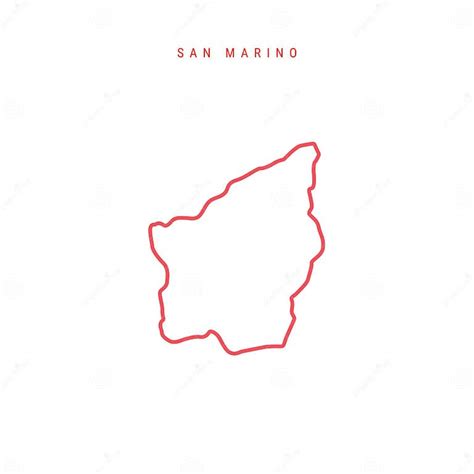 Mapa De Esquema Editable De San Marino Ilustración Vectorial