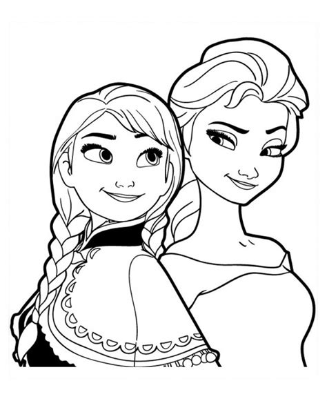 Coloriage Reine Des Neiges Et Anna Les Deux Soeurs