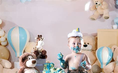 MEHOFOND 7x5ft Bear Baby Photography Backdrop Boy Birthday Baby Shower