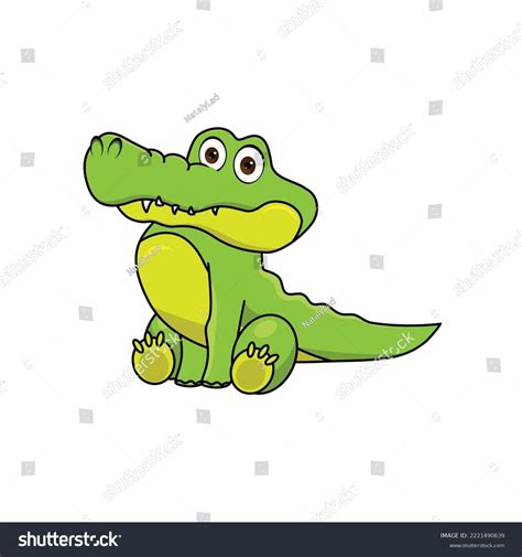 Cute Drawn Cartoon Green Crocodile Isolated Stock Vector (Royalty Free) 2221490639 | Shutterstock