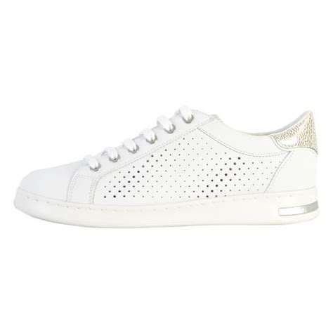 Tennis Basket Basses Femme Geox Jaysen Nappa Blanc Argent Cuir