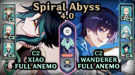 Anemo Only Xiao Wanderer Teams Spiral Abyss F