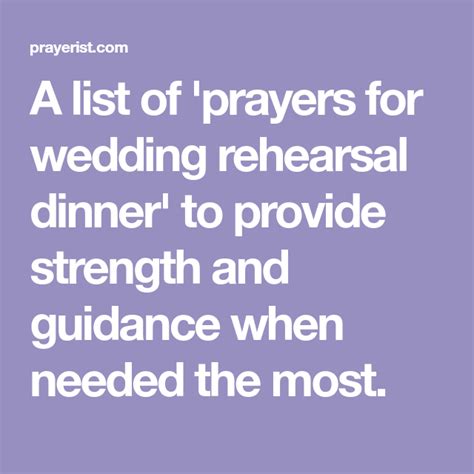 Prayers For Wedding Rehearsal Dinner