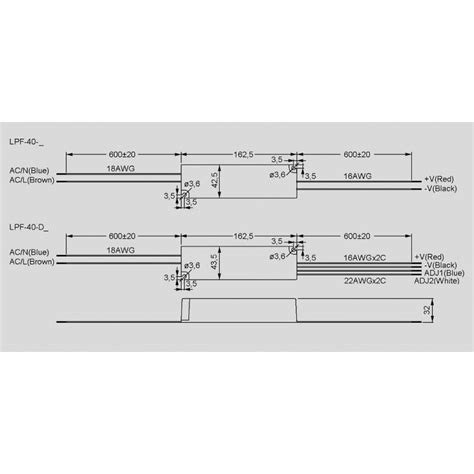 LPF 40D 20 Mean Well LED Drivers 40W Elpro Elektronik