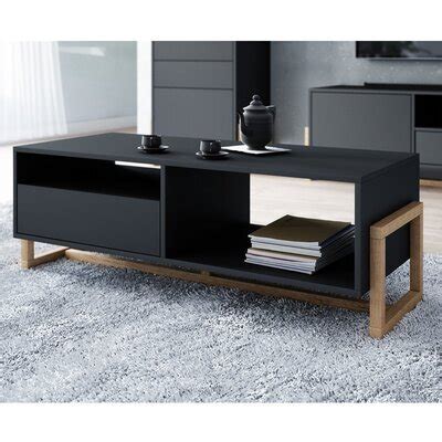 Buffet Portes Tiroir X X Cm Noir Et Naturel Slunt