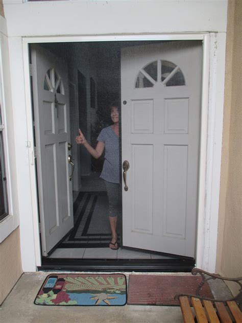 Single Over Double Doors Retractable Screen Doors