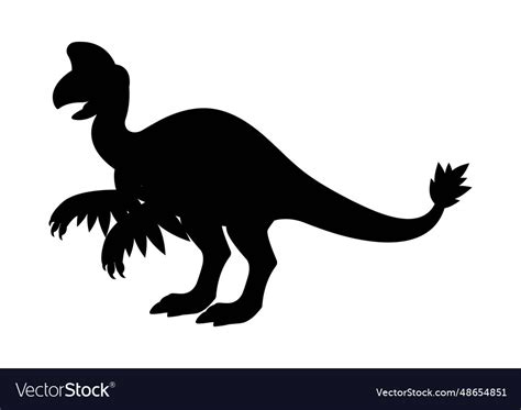 Oviraptorosaur dinosaur silhouette isolated Vector Image