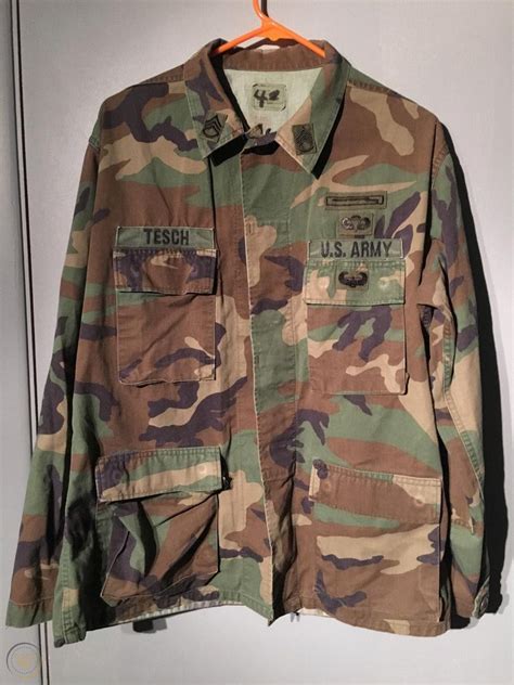 Rare Us Army Ranger Bdu Woodland Camo Uniform Jacket M Staff Sergeant Infantry 1819863434