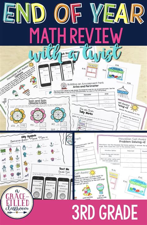 Rd Grade End Of Year Math Review Rd Grade Summer Review Packet Math