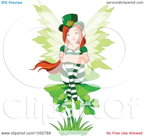 Royalty Free Vector Clip Art Illustration Of A St Patricks Day Fairy