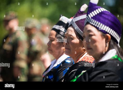 A Ceremony Honoring Hmong And Lao Combat Veterans At The Memorial Tree