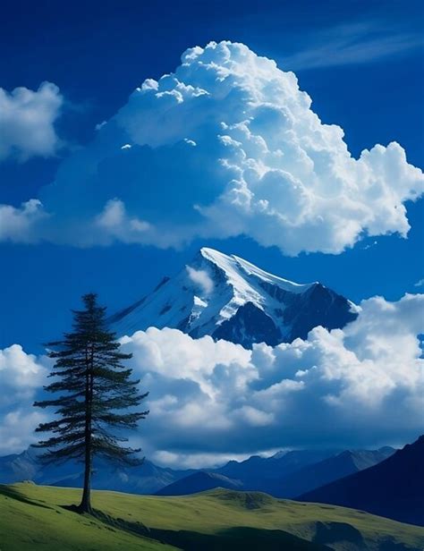 Premium Photo | Blue sky and mountain image