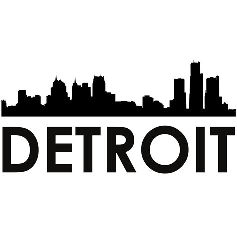 Detroit Skyline Detroit Svg Silhouette Svg Dxf Pdf Png Etsy