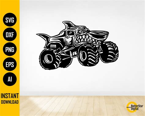 Shark Monster Truck SVG Muscle Car SVG 4x4 Off Road Etsy