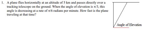 Solved A Plane Flies Horizontally At An Altitude Of Km Chegg