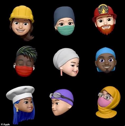 World Emoji Day Apple Previews Ios 14 Memoji Designs Daily Mail Online