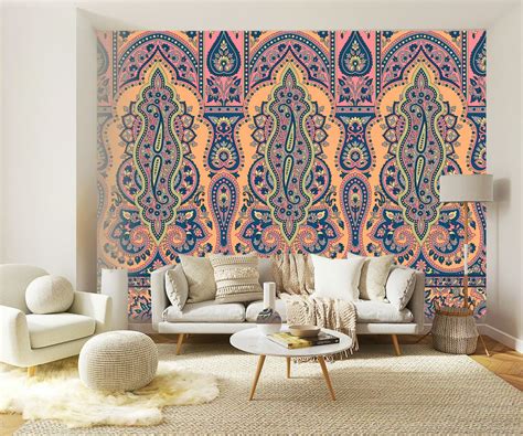 Traditional Paisely Indian Motif Border Wallpaper for Wall - Magic Decor