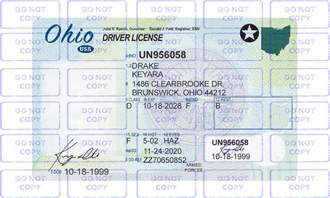 Ohio Driver License Template Edit Dl