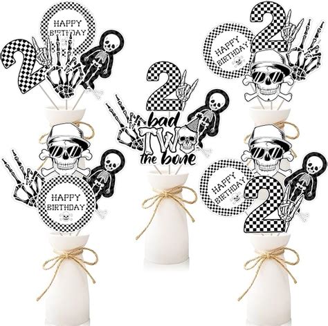 Amazon Wonmelody Bad Two The Bone Birthday Decorations 24pcs Bad