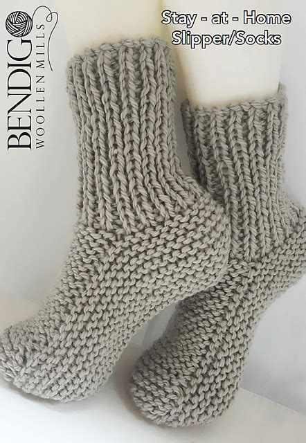 Ravelry Stay At Home Slippersocks Pattern By Bendigo Woollen Mills