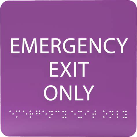 Ada Central Signs 6 X6 Emergency Exit Only Sign Ada Compliant Tactile Graphics Grade 2