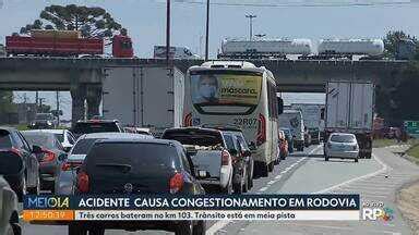 Meio Dia Paraná Curitiba Engavetamento e obras na rodovia deixam o