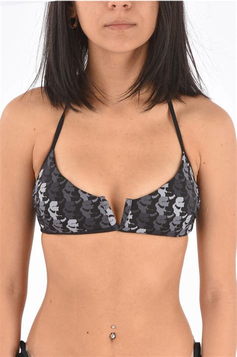 Karl Lagerfeld Top Bikini V Wire Stampato Donna Glamood Outlet