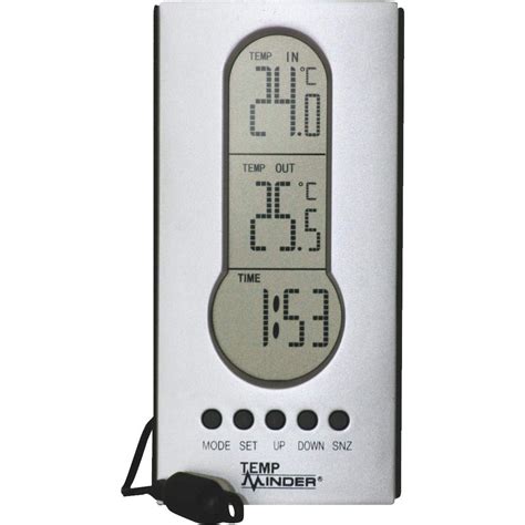 Wi Indoor Outdoor Thermometer With Clock - Walmart.com