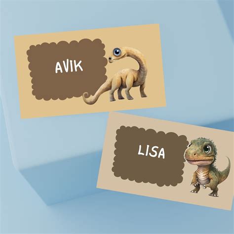 Classroom Name Tags Template Dinosaur Editable Printable Elementary ...