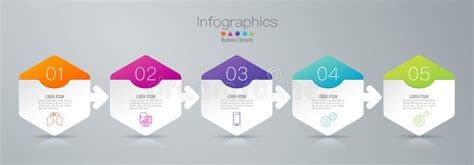 时间轴信息图形设计向量和市场营销图标，业务概念，包括5个选项、步骤或流程 向量例证 插画 包括有 图形 平面 164868255