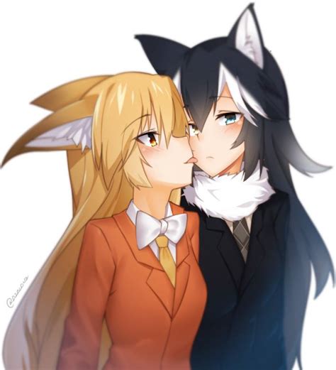 Grey Wolf And Ezo Red Fox Kemono Friends Drawn By Tilt Shiftazalanz