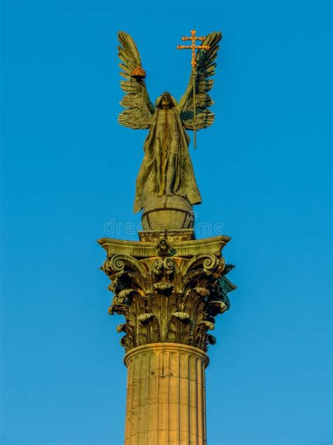 Archangel Gabriel Statue In Budapest Stock Photo - Image of religious ...