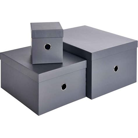 Wilko Grey Storage Boxes 3 Pack Wilko