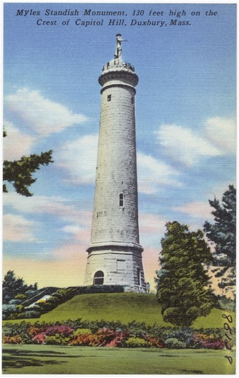 Myles Standish Monument 130 Feet High On The Crest Of Capitol Hill Duxbury Mass Digital