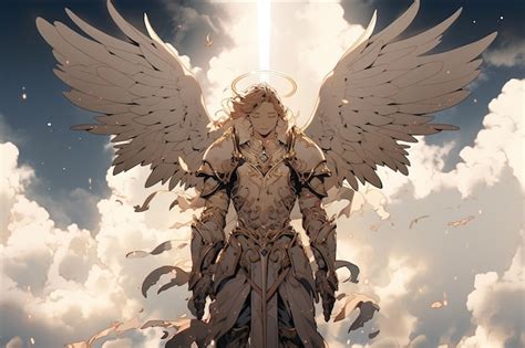 premium ai image saint michael  archangel anime version