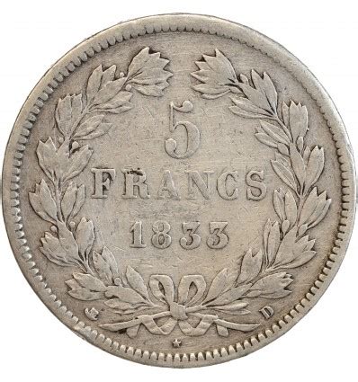 5 Francs Louis Philippe Ier Tête Laurée Monnaies Argent Françaises