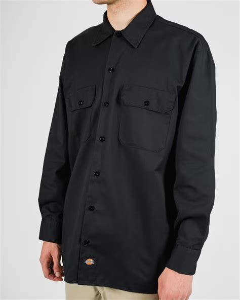 Dickies 574 Long Sleeve Work Shirt Black Evolve Skate Store