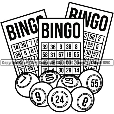 Bingo Game Score Card Logo Design Element Black And White Color Luck ...