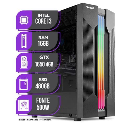 PC Gamer Mancer Intel I3 10ª Geração GTX 1650 4GB 16GB DDR4 SSD